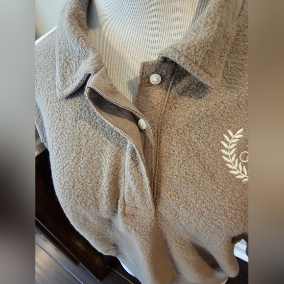 Victoria's Secret Pink •Size Large• Reverse Fleece Polo Cropped New w/ Tags 2023 - Picture 7 of 10